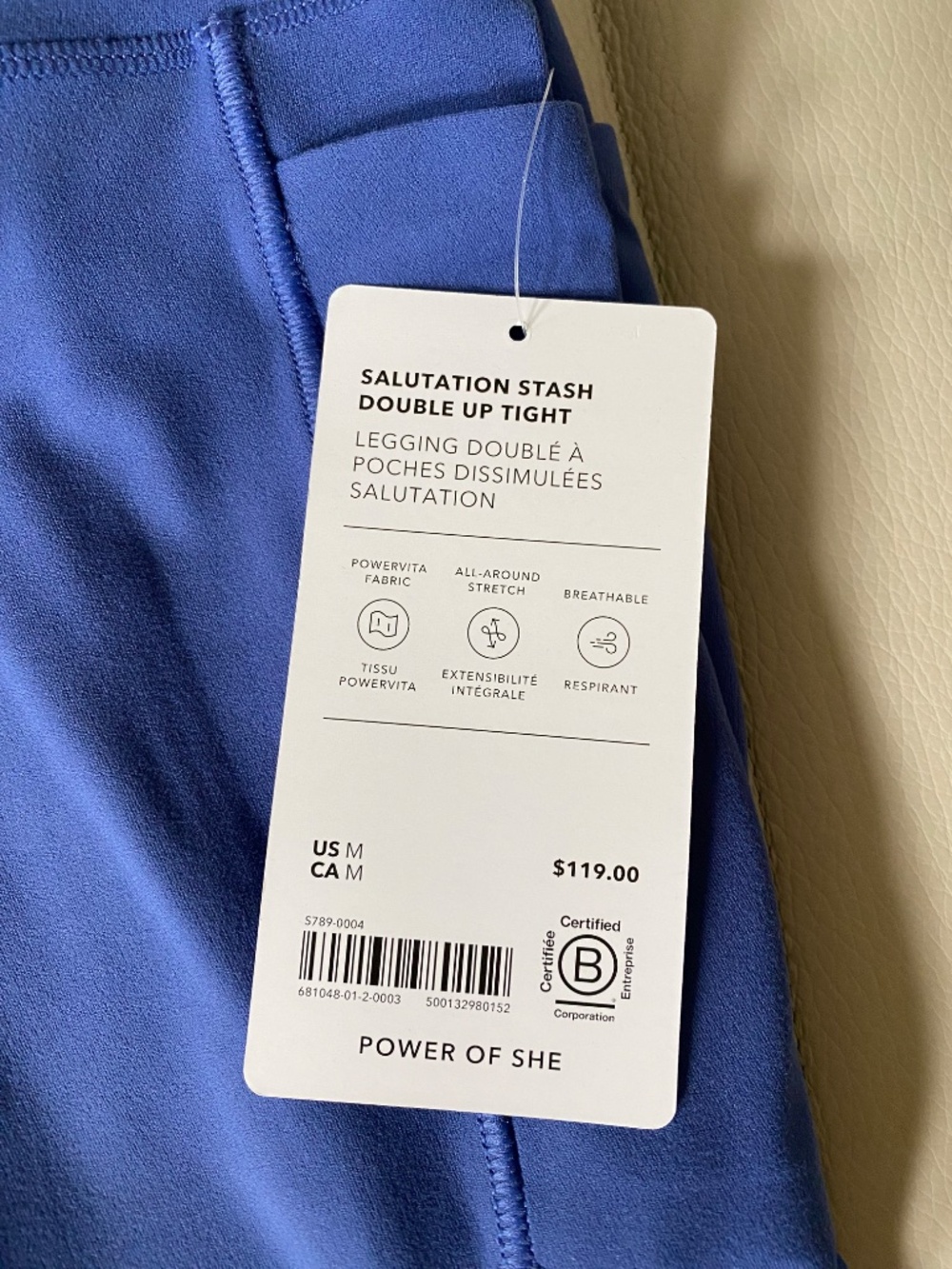 Athleta Salutation Stash High Rise Double Up Lift Legging M | Lazuli/Gossamer - Picture 4 of 4